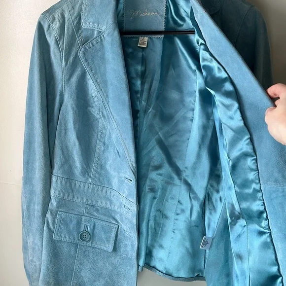 Madison Leather Jacket / Blazer - Women’s - Size 8 - Sky Blue - Picture 7 of 7